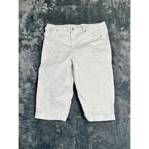 Gloria Vanderbilt White Skimmer Capri Pants Plus Size 16 All-Around Slimming